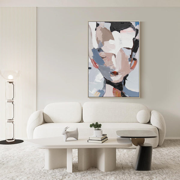 Abstract Face Framed Canvas Wall Art 45x30