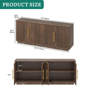 Fluted TV Stand & Entertainment Center – 70" Media Console with Storage