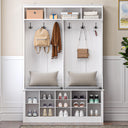Farmhouse Hall Tree with Bench and Shoe Storage