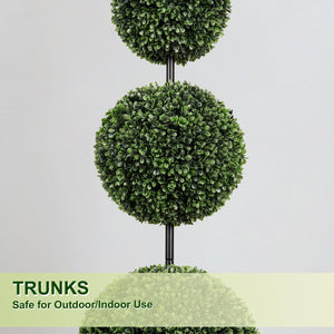4FT Triple Ball Boxwood Topiary Set of 2