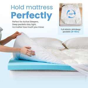 Dual Layer Gel Memory Foam Mattress Topper with Pillow Top