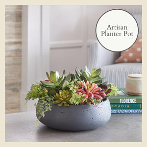 Faux Succulent Arrangement with Planter Pot