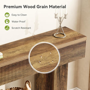 55-Inch Farmhouse Console Table with 2-Tier Storage
