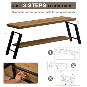 Entryway Shoe Storage Bench with Shelves – Industrial Style