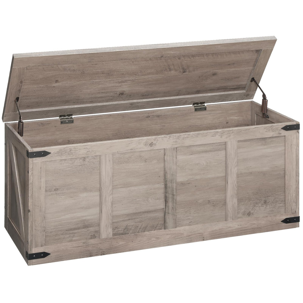 Storage Bench with Toy Box & Safety Hinges – Farmhouse Wood Chest