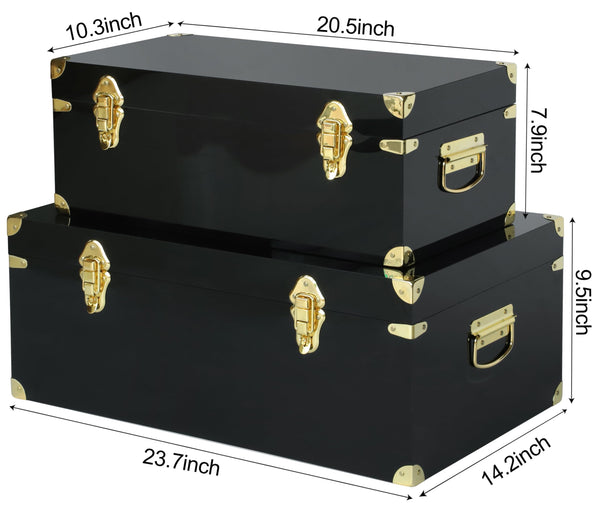 Clear Acrylic Storage Chest Set of 2 with Handles & Hasps