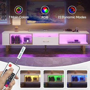 80 Inch LED TV Stand with Storage and Drawer