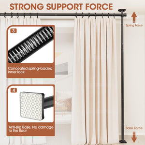 Adjustable No-Drill Room Divider Curtain Rod