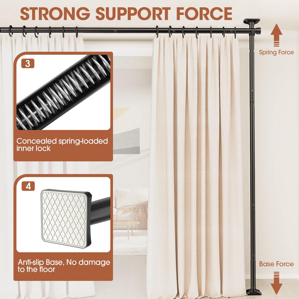 Adjustable Floor-to-Ceiling Room Divider Curtain Rod