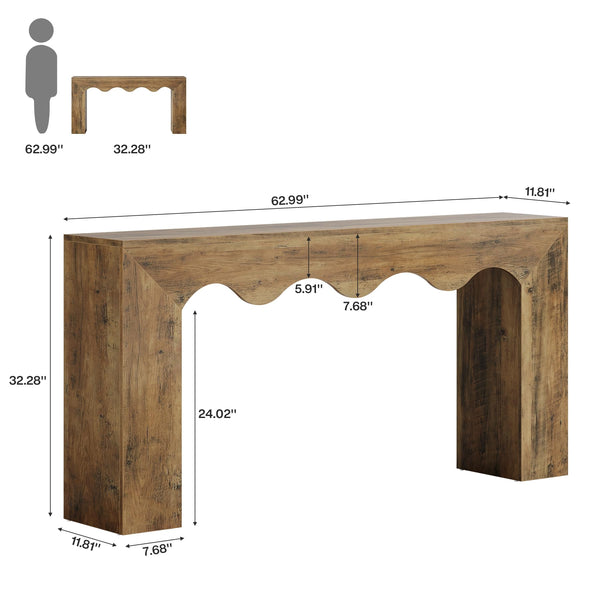 63" Wavy Console Table with Storage