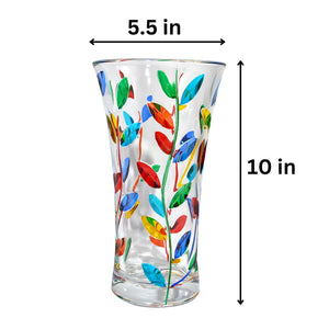 Hand-Painted Italian Crystal Flower Vase