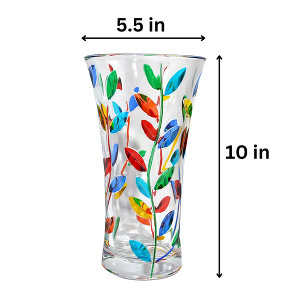 Hand-Painted Italian Crystal Flower Vase