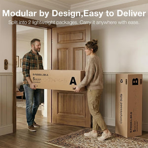 L-Shaped Modular Sectional Sofa with Coil Support