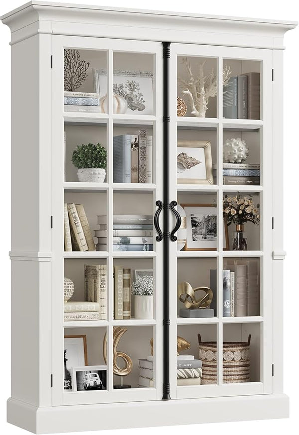 65" Tall Display Cabinet with Glass Door & Adjustable Shelves