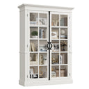 65" Glass Door Display Cabinet – 5-Tier Bookcase with Adjustable Shelves