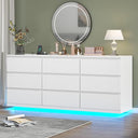 9-Drawer Dresser with LED Lights & Charging Station