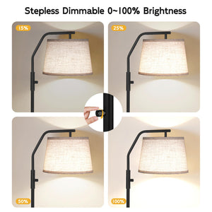 Dimmable Arc Floor Lamp with Adjustable Head – 9W LED