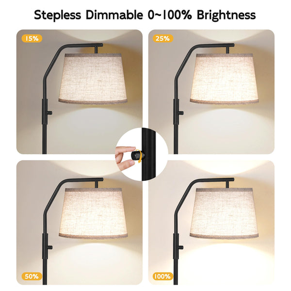 Dimmable Arc Floor Lamp with Adjustable Head – 9W LED