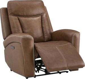 Super Zero-Gravity Power Recliner Chair with Genuine Leather & Dual Motors