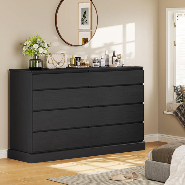 8-Drawer Double Dresser with TV Stand – Engineered Wood Storage Chest