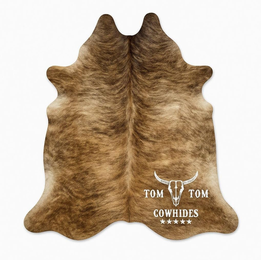 Hair-On Cowhide Area Rug 6x6 Brindle