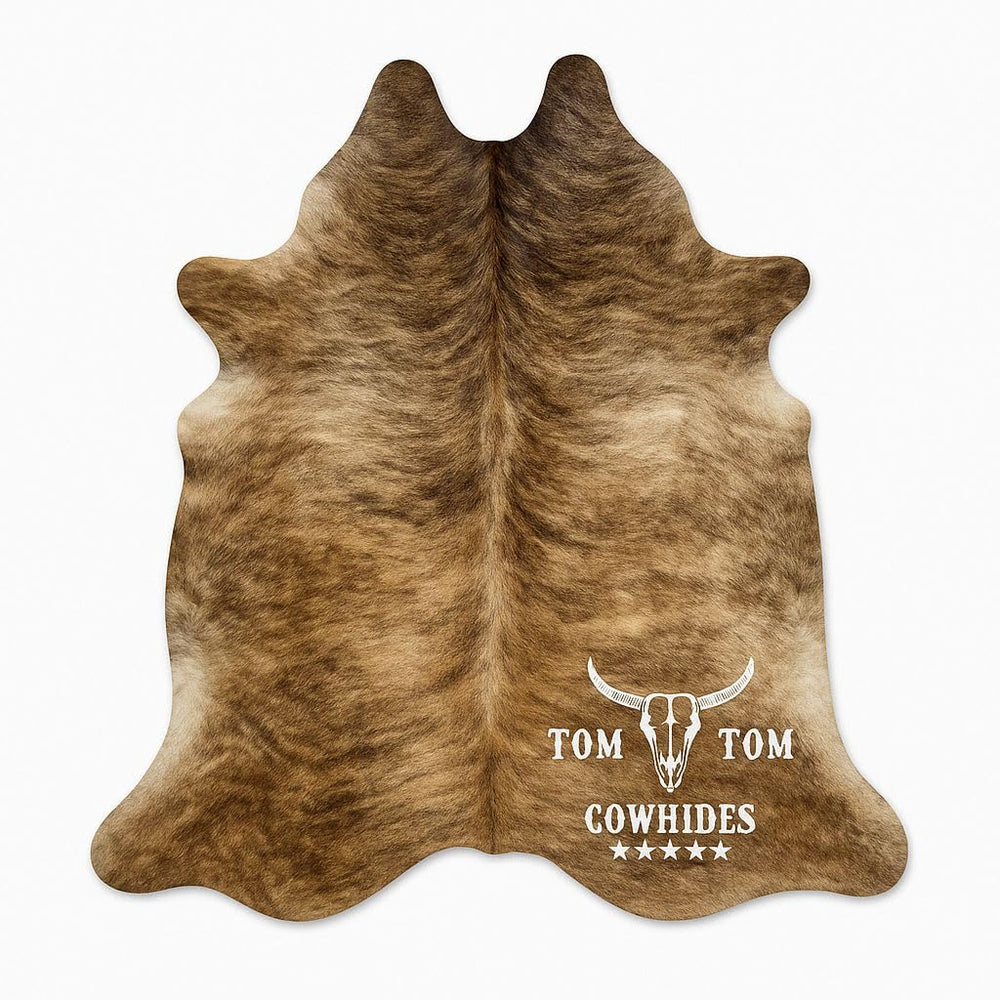 Hair-On Cowhide Area Rug 6x6 Brindle