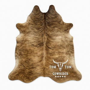 Brindle Cowhide Rug 7 x 6 Feet Natural Hair-On Leather
