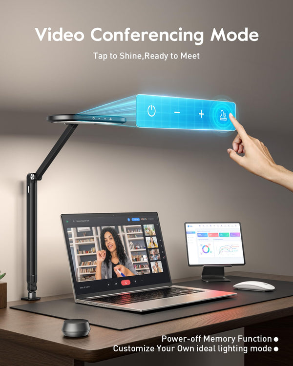 LED Desk Lamp – Eye-Care Clip-On Light with Adjustable Arm & Dimmer
