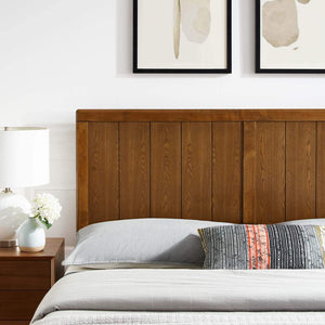 Full Size Wood Headboard – Walnut Mid-Century Modern