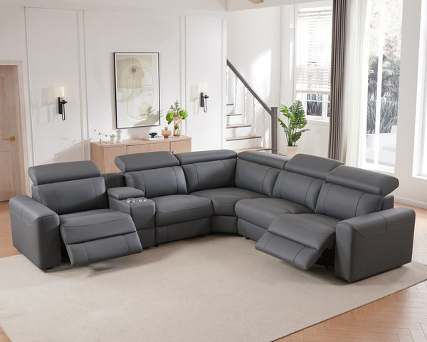 Electric Reclining Sectional Sofa with Console