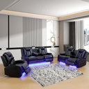 Power Recliner Sofa Set with LED Lights – 3 Piece Living Room Set