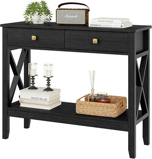 Console Table with 2 Drawers and Storage Shelf