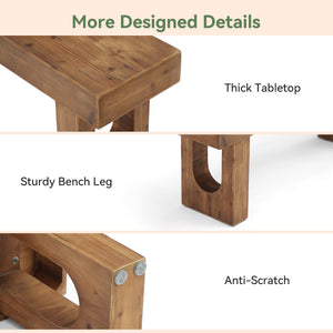 47" Solid Wood Entryway Bench