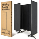 5-Panel Folding Room Divider with Wheels – 10'6"W x 6'7"H
