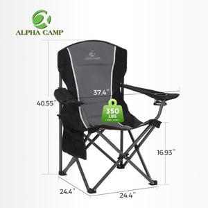 Oversized Folding Camping Chair with Cup Holder & Lumbar Support