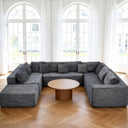 U-Shaped Sectional Sofa 8-Seater Modular Boneless Couch