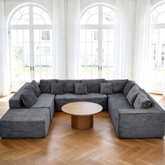 U-Shaped Sectional Sofa 8-Seater Modular Boneless Couch