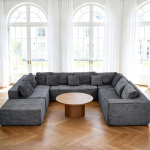 U-Shaped Sectional Sofa 8-Seater Modular Boneless Couch
