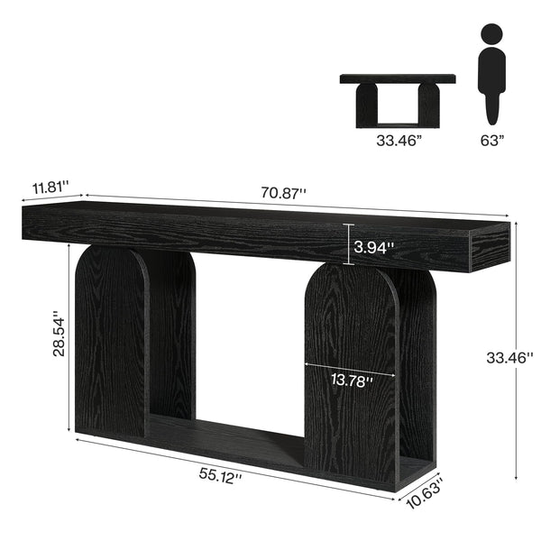 70.9-Inch Extra Long Sofa Console Table with Storage Shelf