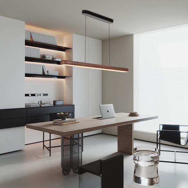47" Wood Grain Linear Pendant Light