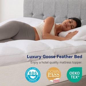 3-Inch Goose Feather Mattress Topper with Cotton Cover