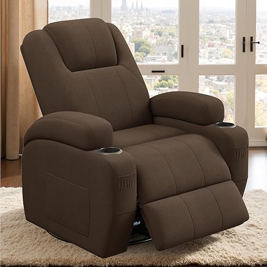 Swivel Rocker Recliner Chair with Vibration Massage