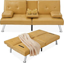 Convertible Futon Sofa Bed with Removable Armrests