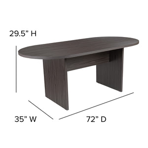 6-Piece Oval Conference Table Set with Executive Chairs