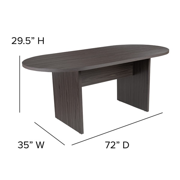 6-Piece Oval Conference Table Set with Executive Chairs