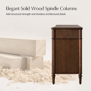 58" Wood Sideboard Cabinet with Fluted Drawers & 4 Doors