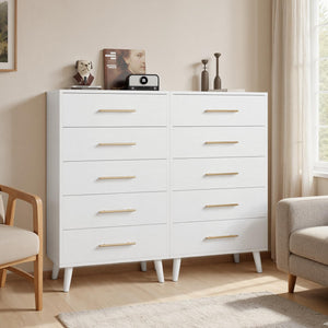 Tall Dresser with 5 Drawers – White