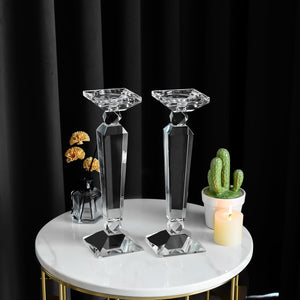 K9 Crystal Candle Holders Set of 2 — Taper & Pillar Candlestick Holders
