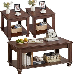 Coffee Table Set of 3 with Open Shelf