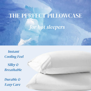 Queen Bed Pillows with Cooling Pillowcases – Set of 2